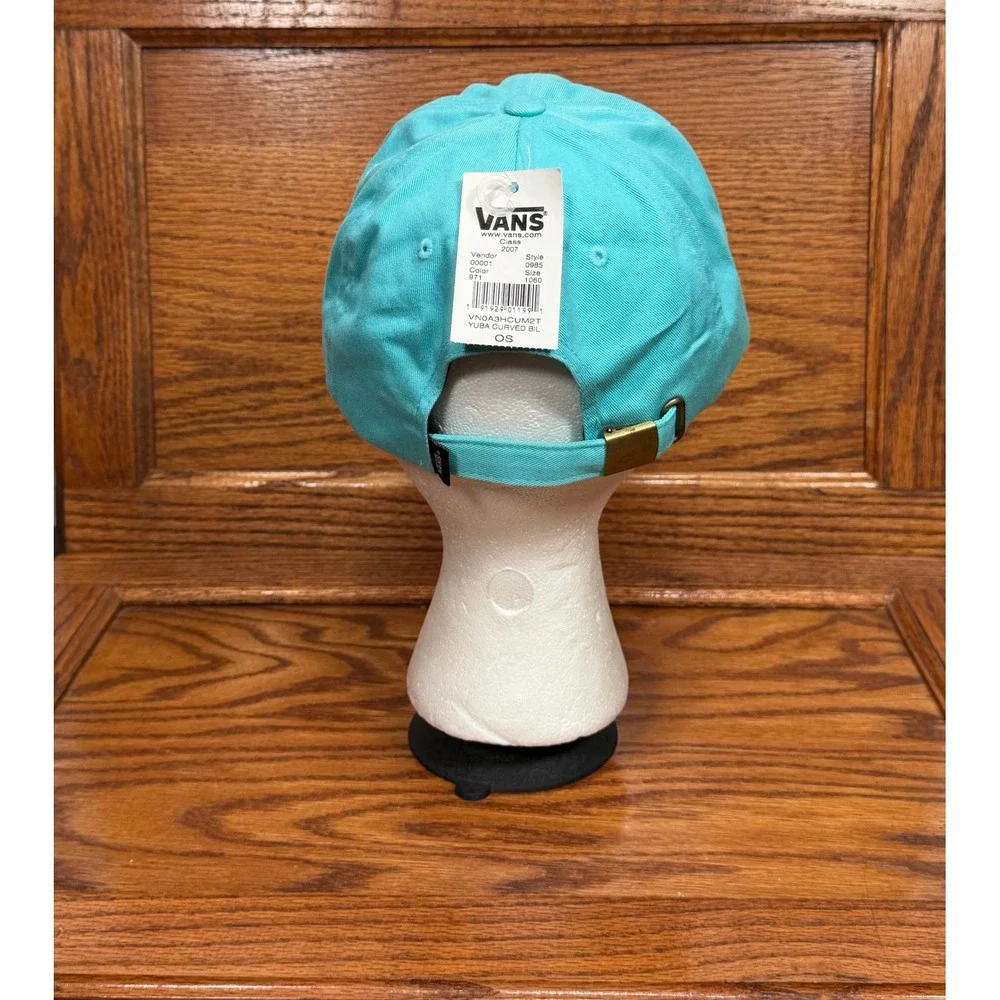 Vans Yuba Curved Bill Hat Teal Blue Lizard Embroidered Strapback Cap VN0A3HCUM2T